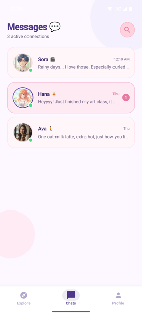 The conversation list