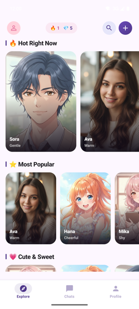 The explore tab